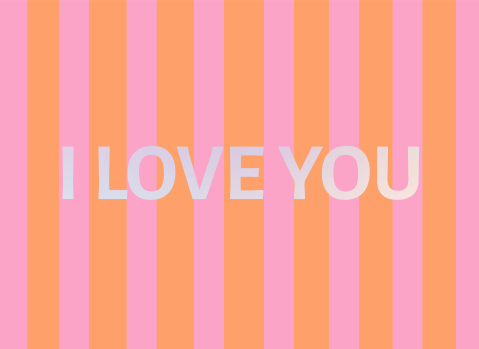 Wijnetiket strepen oranje roze Valentijn