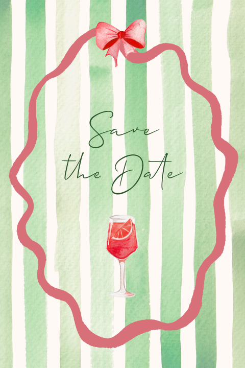 Save the date Italie Strepen Roze Sofia & Jasper