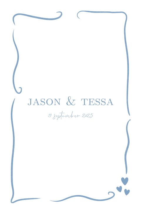 Trouw Uitnodiging blauwe lijntjes