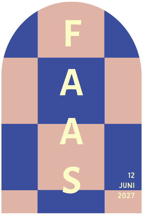 Geboortekaartje halve boog checkerboard Faas