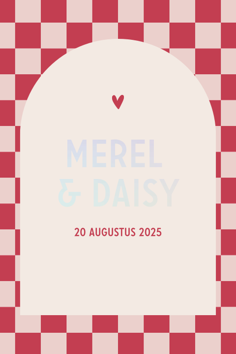 Trouwkaart geblokt uitnodiging