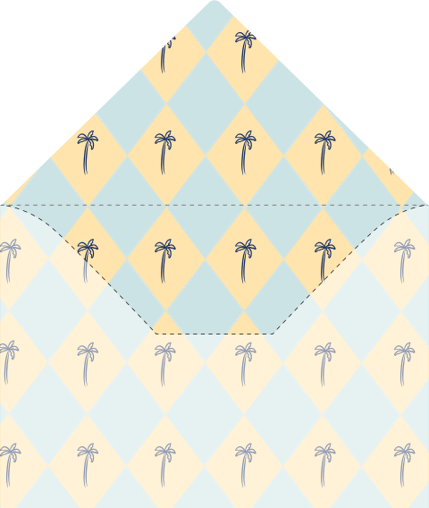 Envelop Inlay Trouwkaart Palmboom