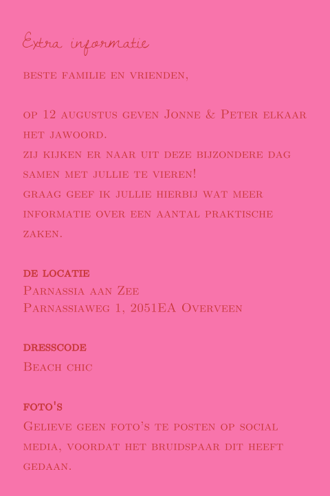 Trouw Love extra kaart