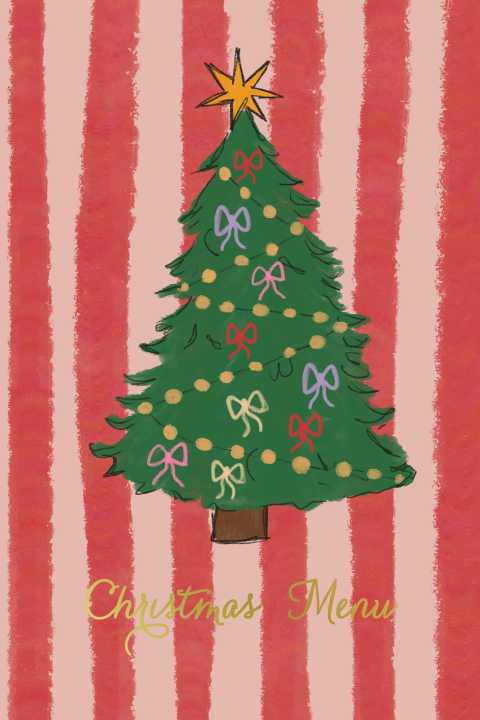 Menukaart kerstboom