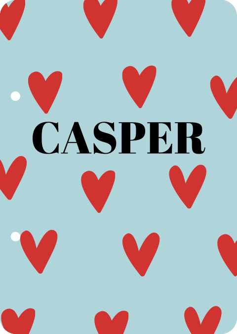 Bewaarbundel geboortekaartjes hartjes Casper