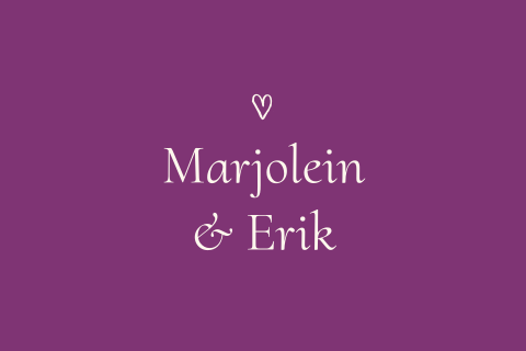 Extra kaart paars beige Marjolein Erik