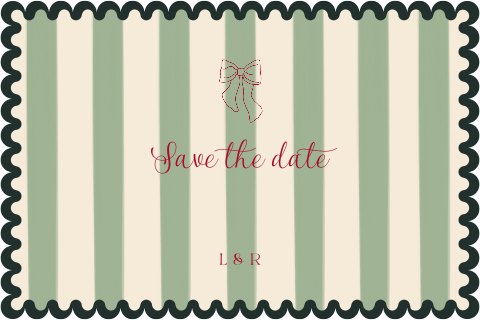 Save the date kerst streepjes groen Louise Rens