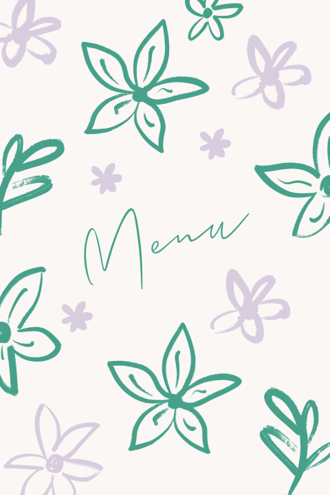 Trouw Menukaart bloemenpatroon