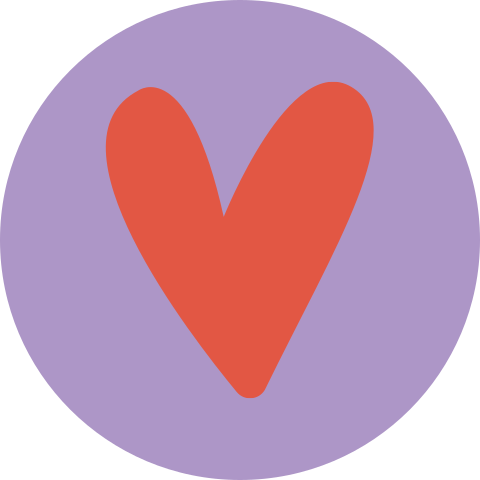 Sluitzegel paars met rood hartje