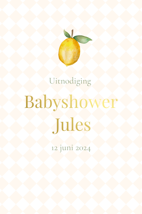 Babyshower Citroen Uitnodiging