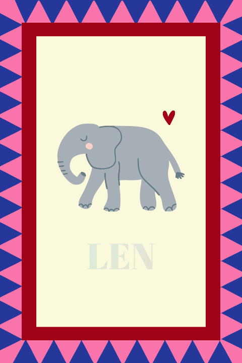 Geboortekaartje print olifant