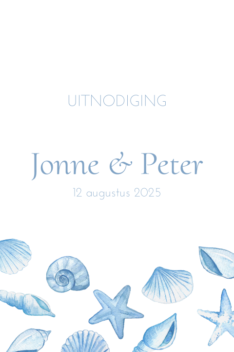 Trouw Uitnodiging Schelpenprint