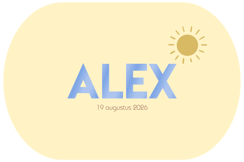 Geboortekaartje ovaal zonnetje Alex