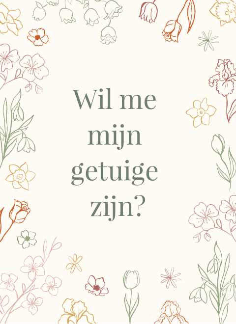 Wijnetiket bloemen getekend pepijn saskia