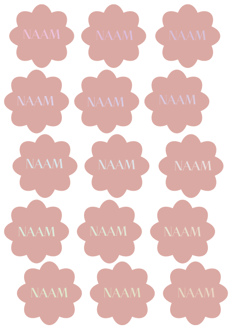 Trouw naamkaartjes bloemvorm Julia Alex