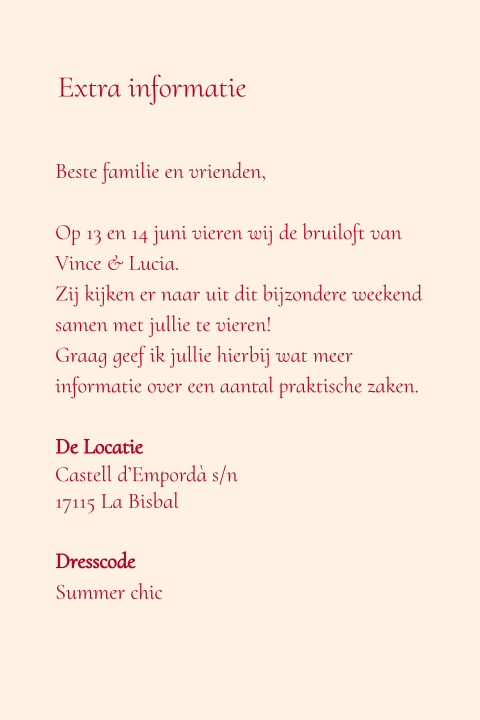 Vince Lucia Extra kaart
