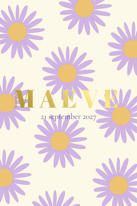 Geboortekaartje Aster bloem Maeve
