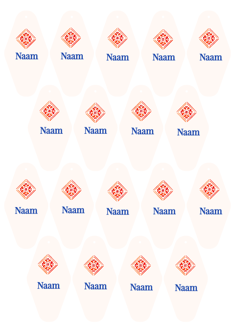 Naamkaartjes ruit spaanse tegel Ayla Guus