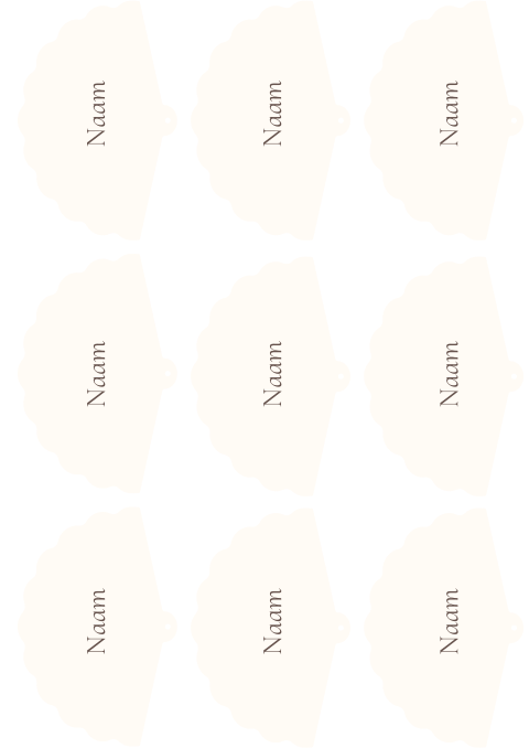 Naamkaartjes bruiloft Minimalistisch Waaier Creme Bryan Felien