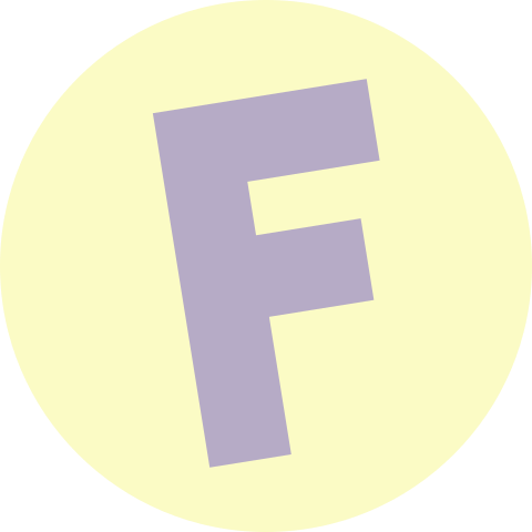 Sluitzegel zachtgeel lila letter Freddie