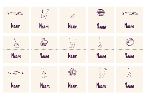 Naamkaartjes Iconen Geschilderd Jim Alice