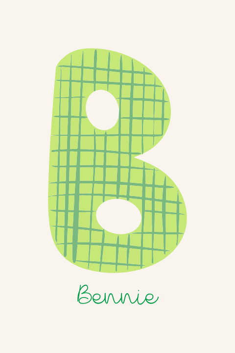 Geboortekaartje met Letter B