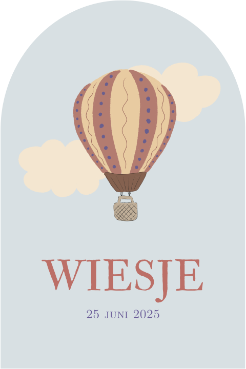 Geboortekaartje Luchtballon halve boog terra