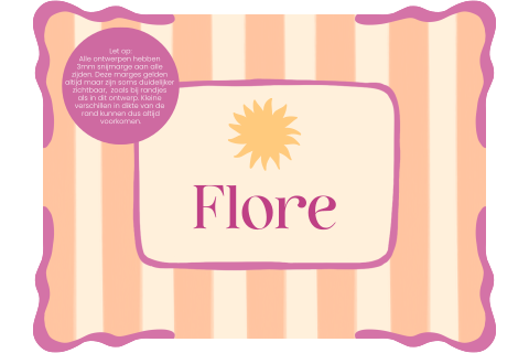 Geboortekaartje streepjes speciale vorm zon Flore