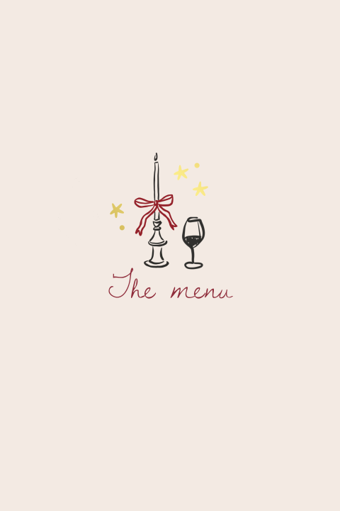 Kerst menukaart minimalistisch