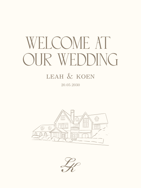 Bruiloftsbord Klassiek Locatie Beige Taupe Leah Koen