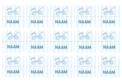 Naamkaartjes blauw gestreept