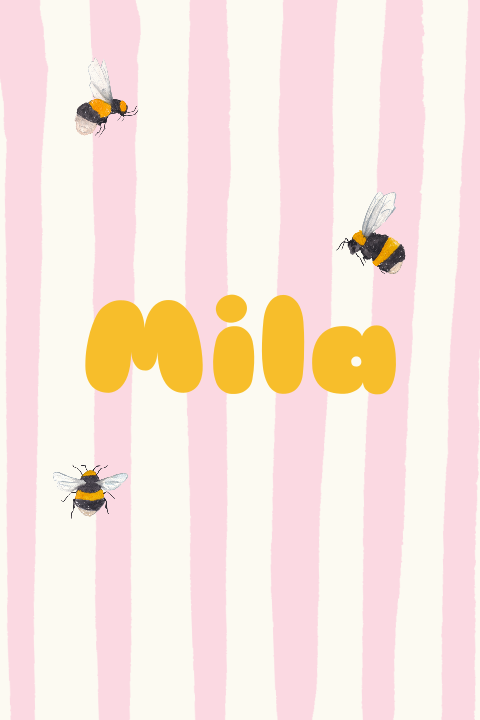 Geboortekaartje Bijen Strepen Mila