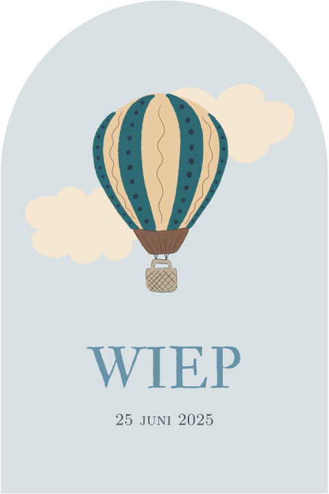Geboortekaartje Luchtballon halve boog 