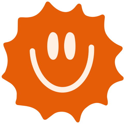 Sluitzegel Zon Smiley Uitgesneden terra oranje