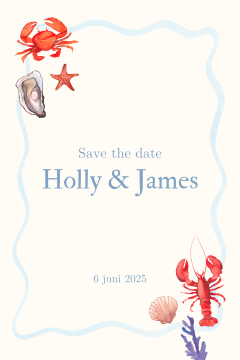 Trouw Save the date Aquarel Beach