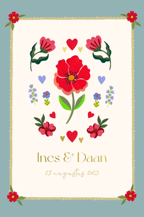 Ines Daan Uitnodiging Bloemen