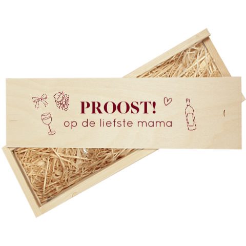 Wijnkist proost tekeningen Moederdag