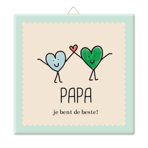 Tegeltje hartjes getekend Vaderdag