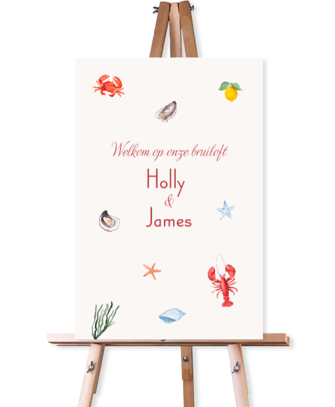 Welkomstbord beach aquarel Holly James