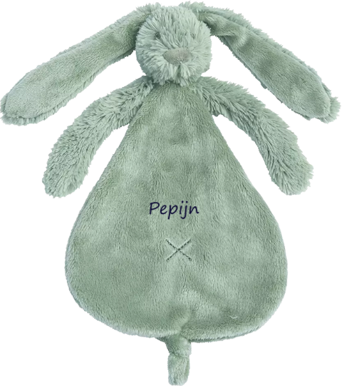 Knuffeldoekje Happy Horse konijn groen met naam