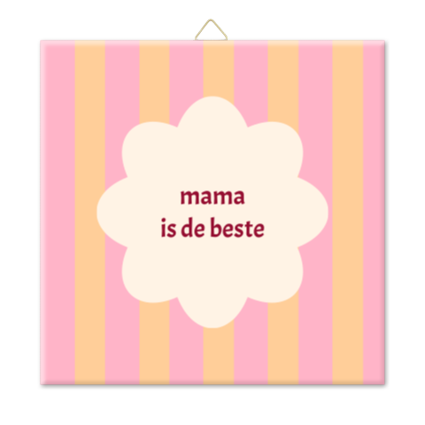 Tegeltje strepen roze oranje Moederdag