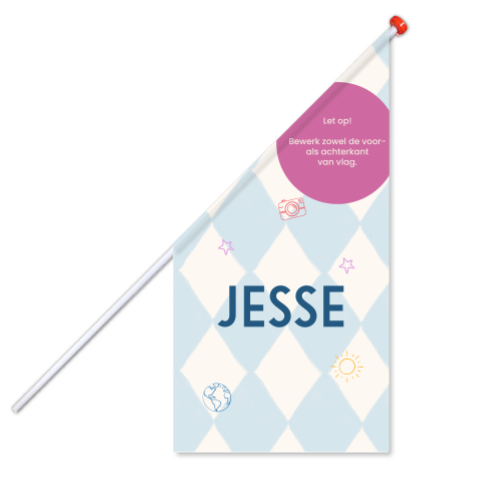 Geboortevlag Ruitjes Tekeningen Jesse