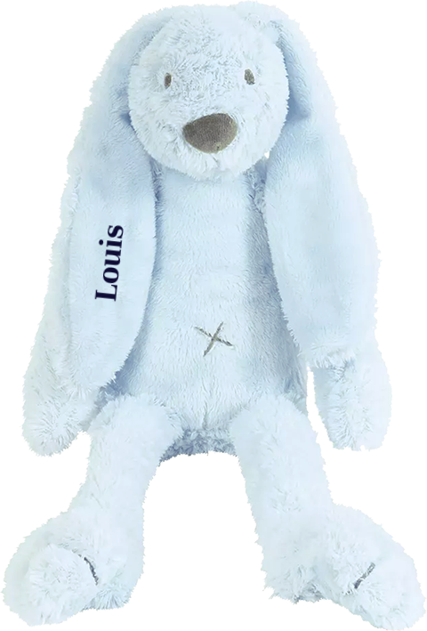 Knuffel Happy Horse konijn lichtblauw met naam