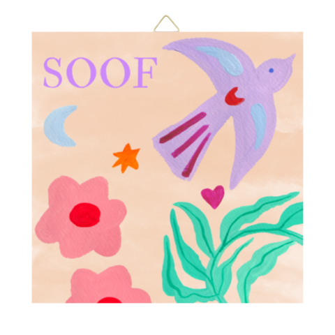 Tegeltje Zwaluw gouache Soof