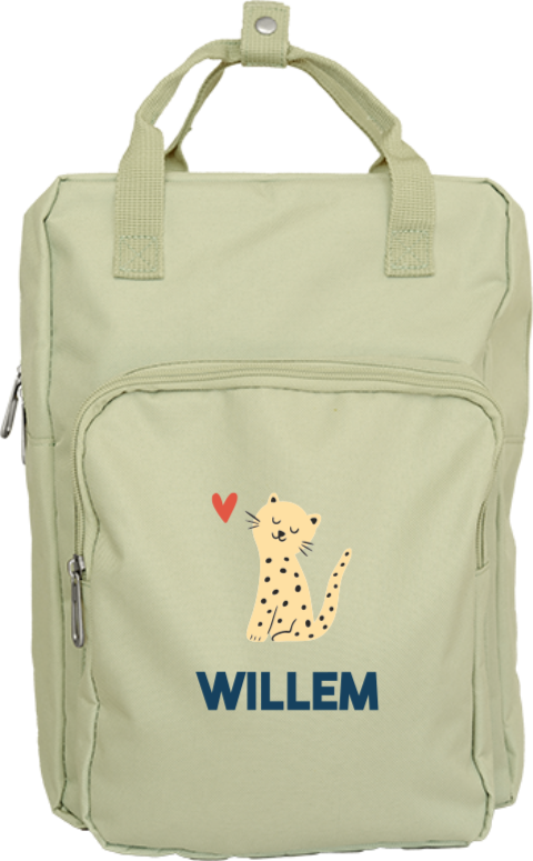 Rugzak Classic Saliegroen Groot Luipaard Willem