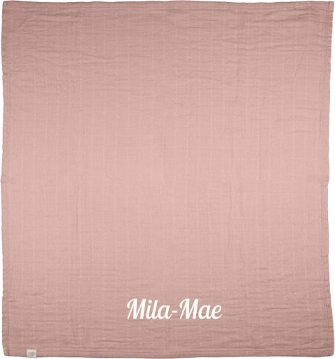Hydrofiele doek met naam roze