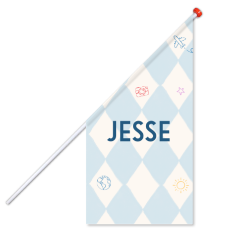 Geboortevlag Ruitjes Tekeningen Jesse