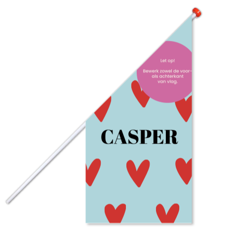 Geboortevlag hartjesprint