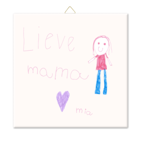 Tegeltje getekend kind Moederdag
