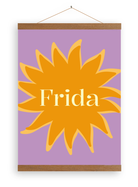 Canvasposter paars grote zon Frida